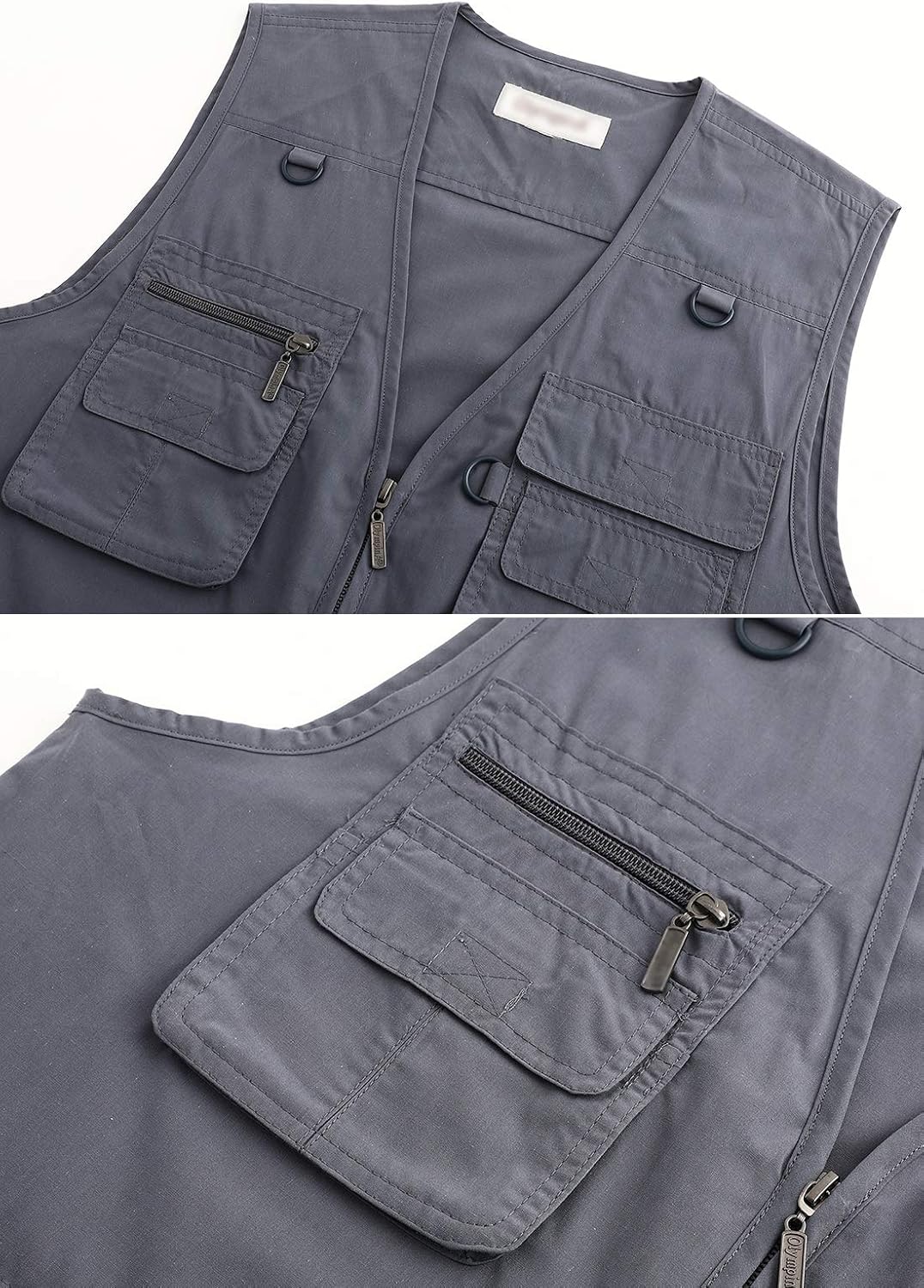 Hbufnha Men's Casual Safari Travel Vest 16 Pockets Outdoor Work Vest Sleeveless Jacket Fishing Hiking Photograph