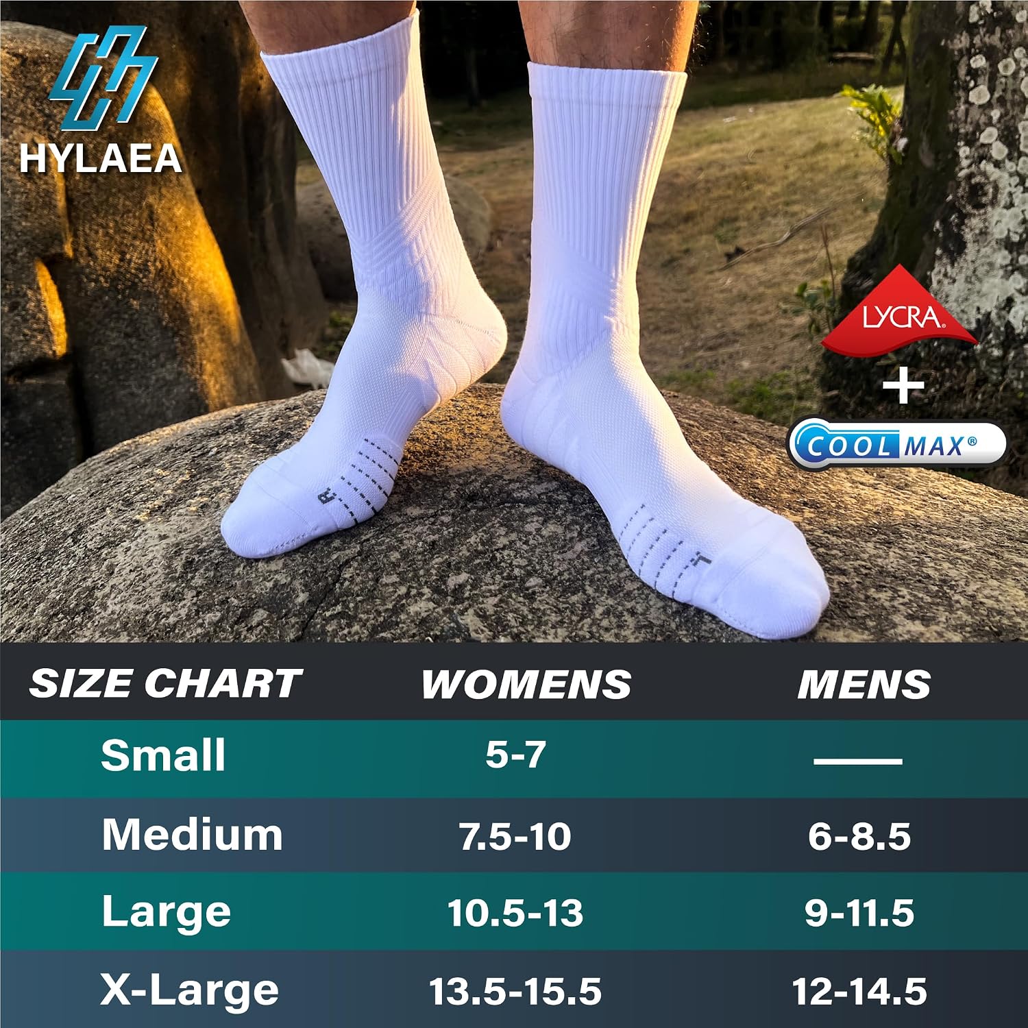 Hylaea Unisex Crew Socks for Running Athletic, Comperssion & No Blisters