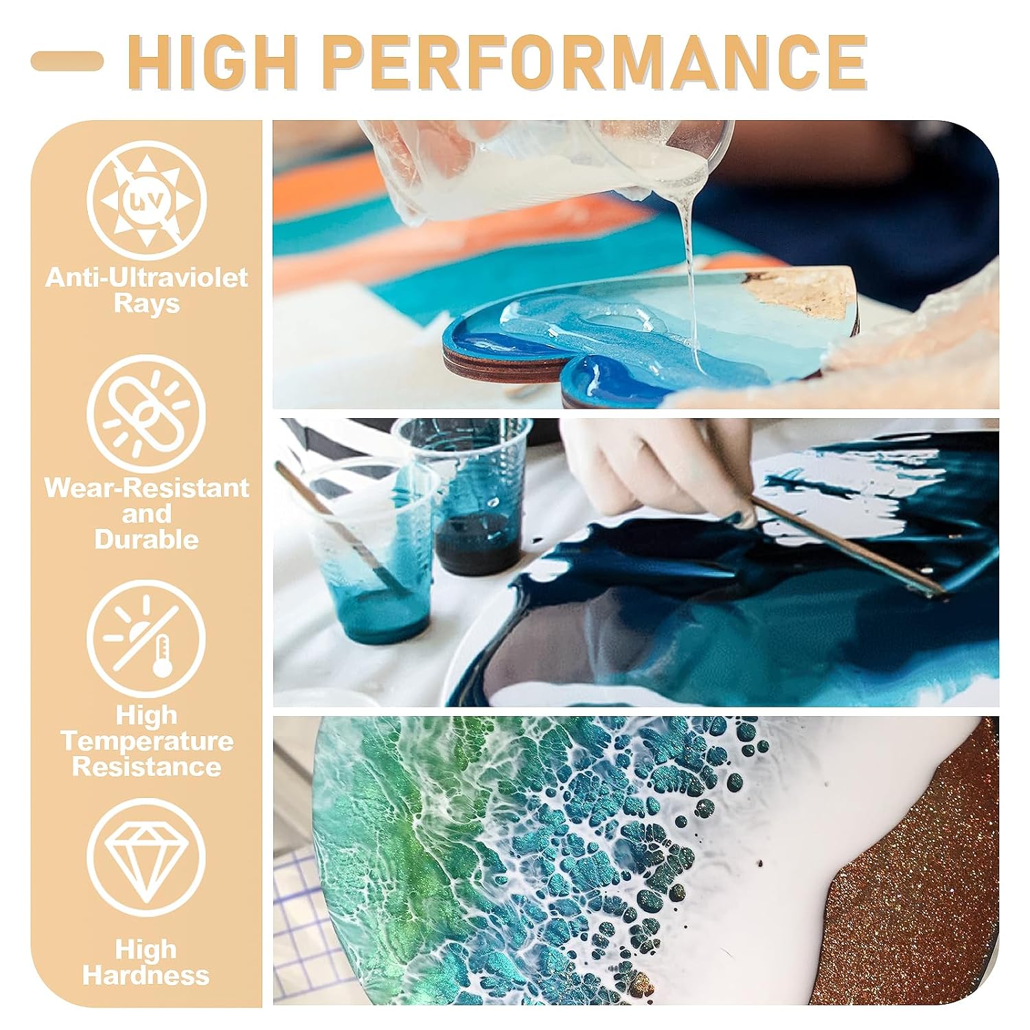 Puduo Epoxy Resin Kit 72OZ, Newly Formulated Crystal Clear Epoxy Resin
