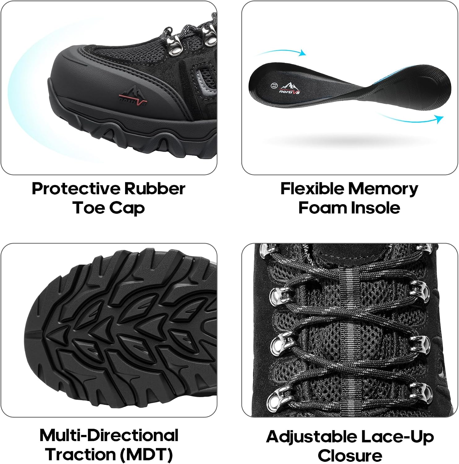 NORTIV 8 Men's Waterproof Hiking Shoes Leather
