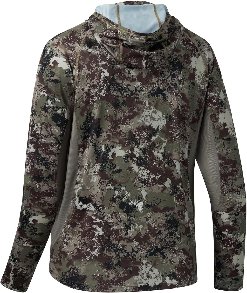 BASSDASH Men's UPF 50+ Camo Long Sleeve Hunting Fishing Hoodie Shirt