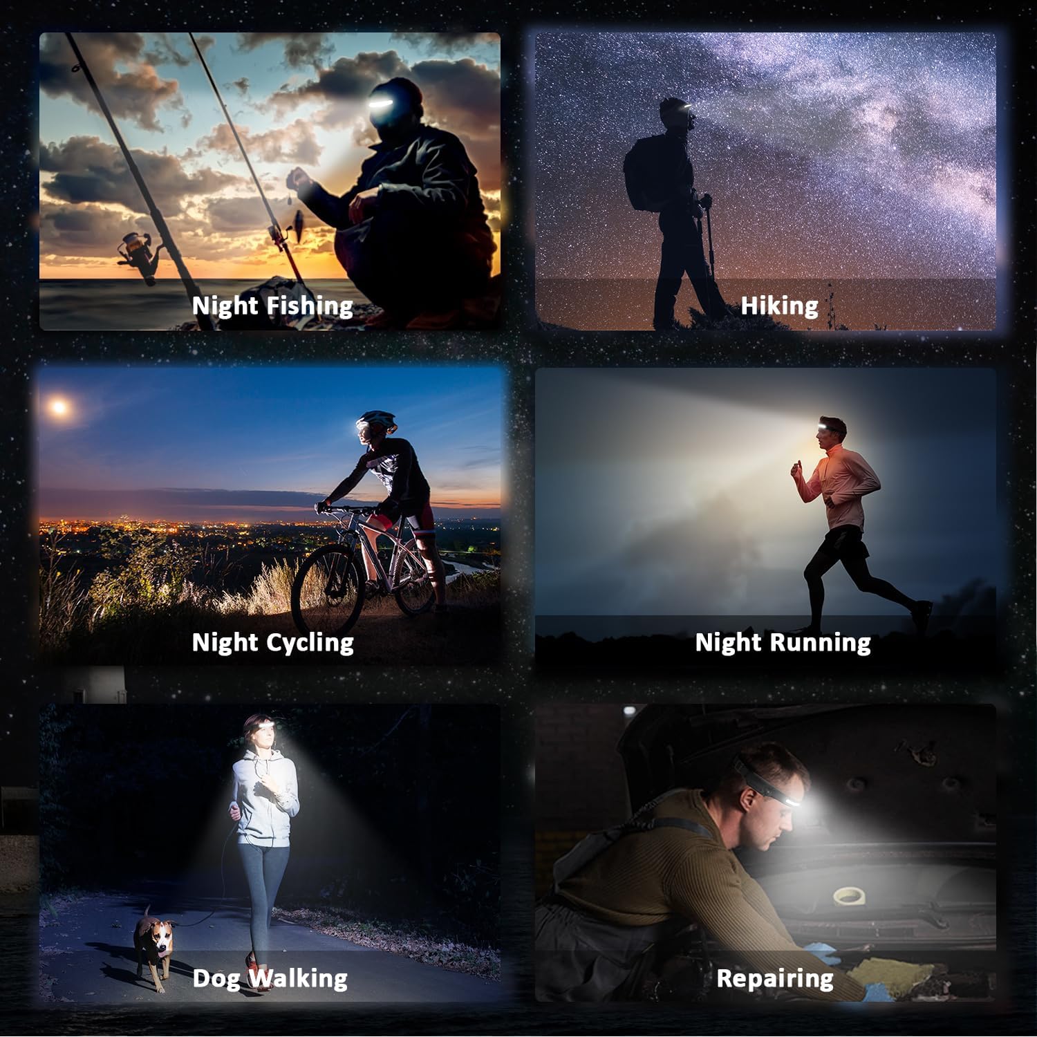 Pristar LED Headlamp Rechargeable with Motion Sensor Head Lamp Head Light