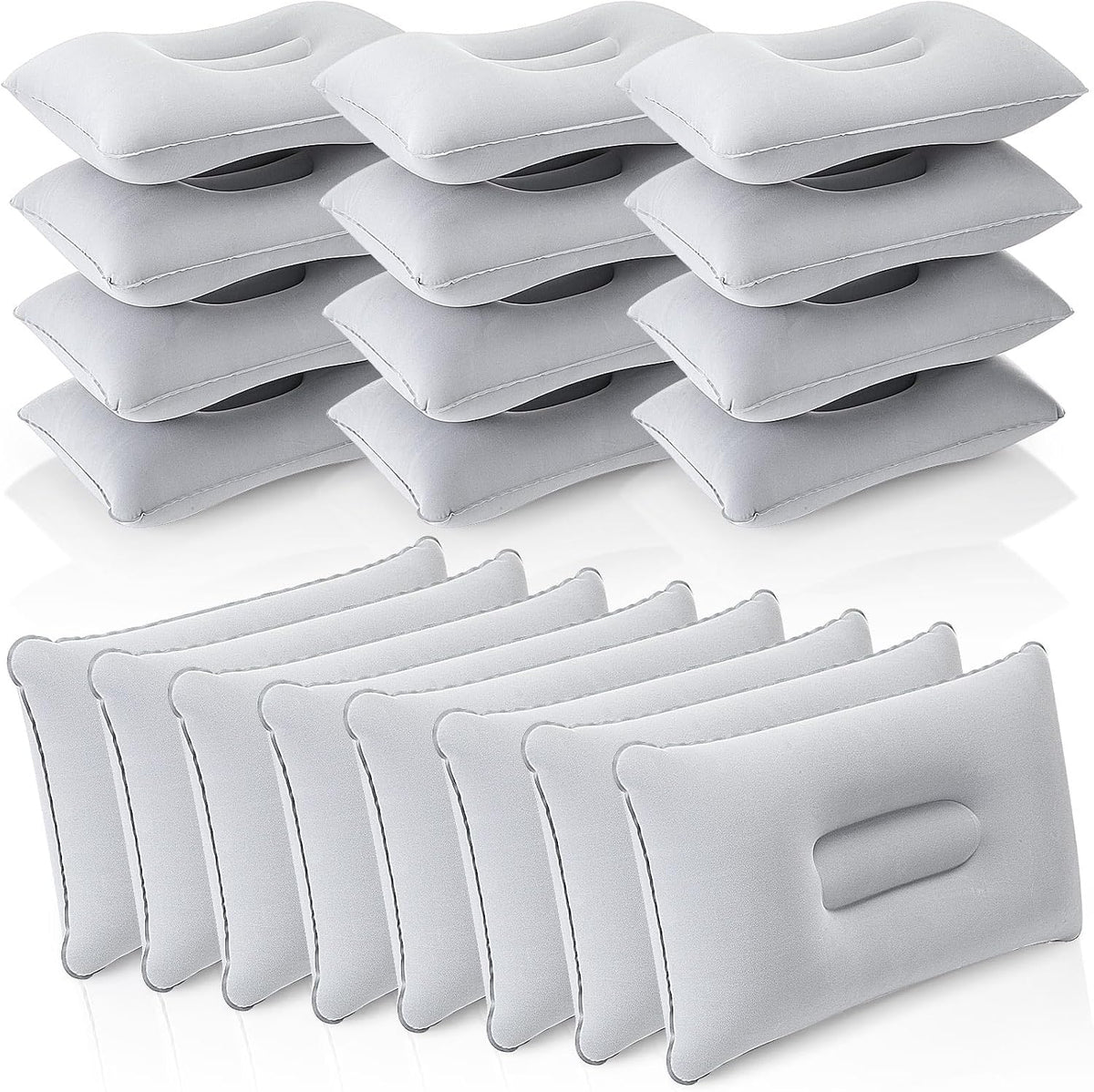 Geelin 20 Pack Inflatable Pillows for Camping Charity Donations, Grey