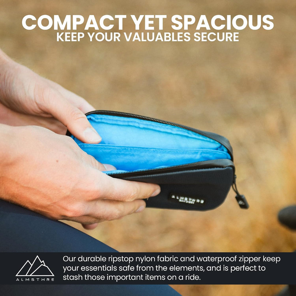 ALMSTHRE Ride Wallet 7”x4” | Waterproof Cycling Wallet for Phone, Cards & Essentials | Durable Ripstop Nylon – Fits Most Phones & Passports | Secure Storage for Biking & Travel