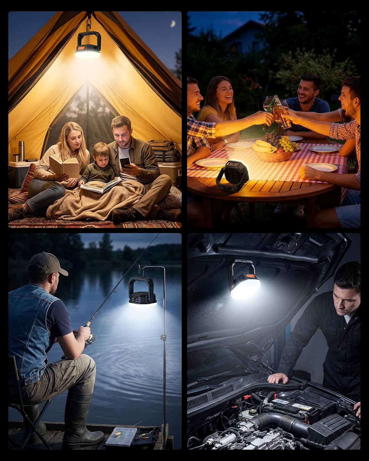 TechRise LED Solar Camping Lantern 4000LM, 6700mAh Rechargeable Tent Light