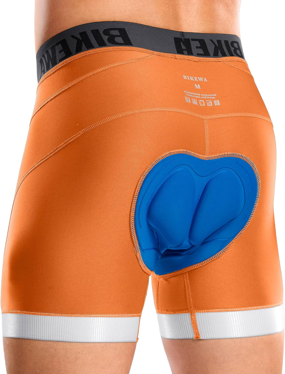 Bikewa Men's Cycling Underwear with Anti-Slip Leg Grips 4D Padded Bike Shorts MTB Liner for Bicycle Biking Riding