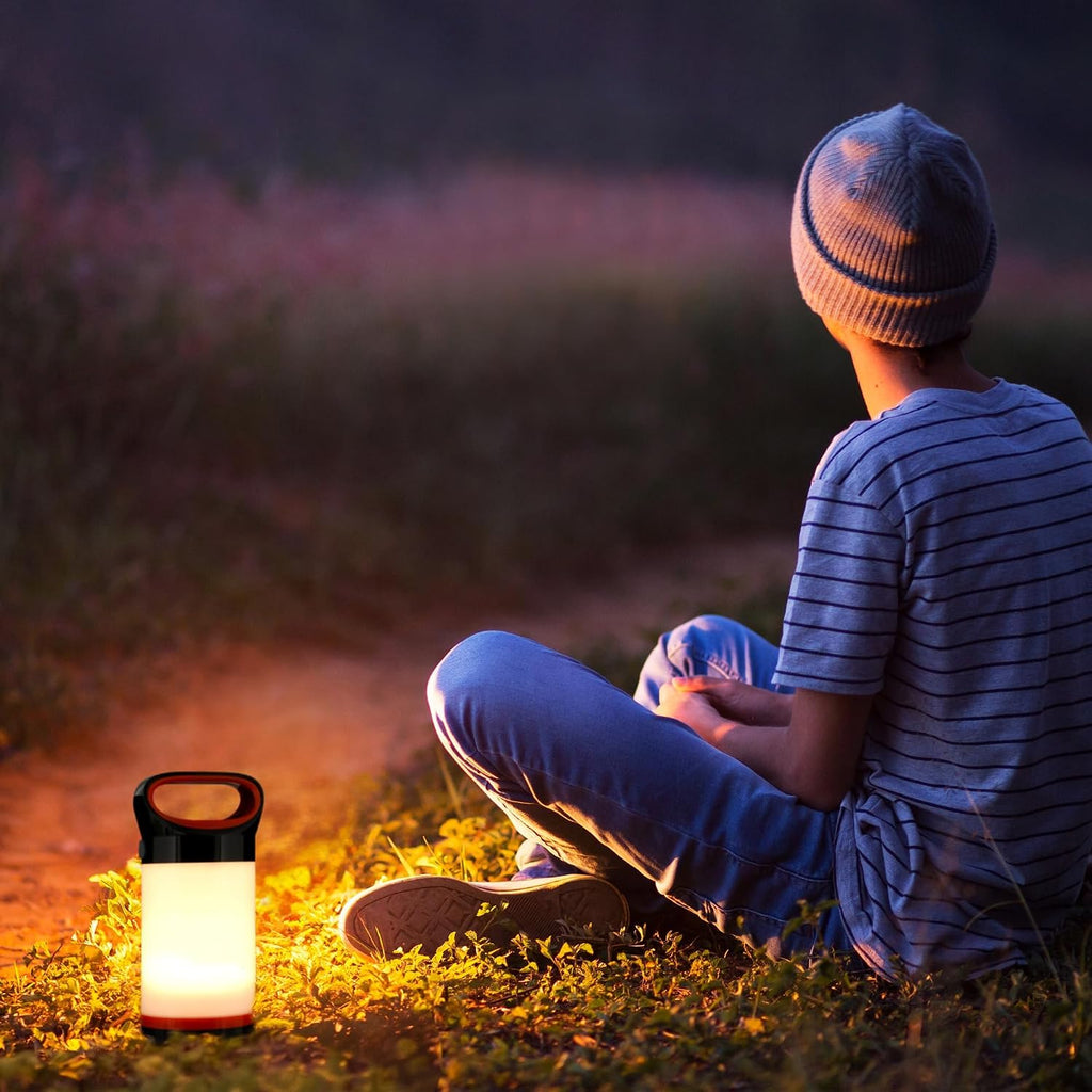 BLACK+DECKER LED Lantern 2-Pack, 300 Lumens 360° Flashlight for Camping with SOS Mode, 12 Hours AA Battery Powered, Multiwhite, Hook, 5 Modes, IP65 Waterproof Camping Essentials Tent Light, Blackouts