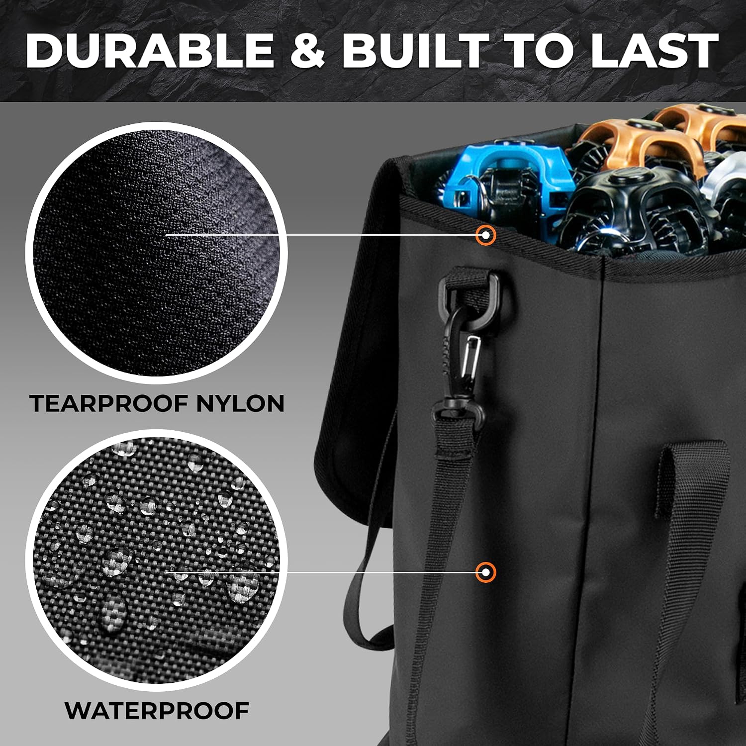 CLIQ Chair Carry Bag, Waterproof Nylon Holds 2, 4, and 6 Camping Chairs