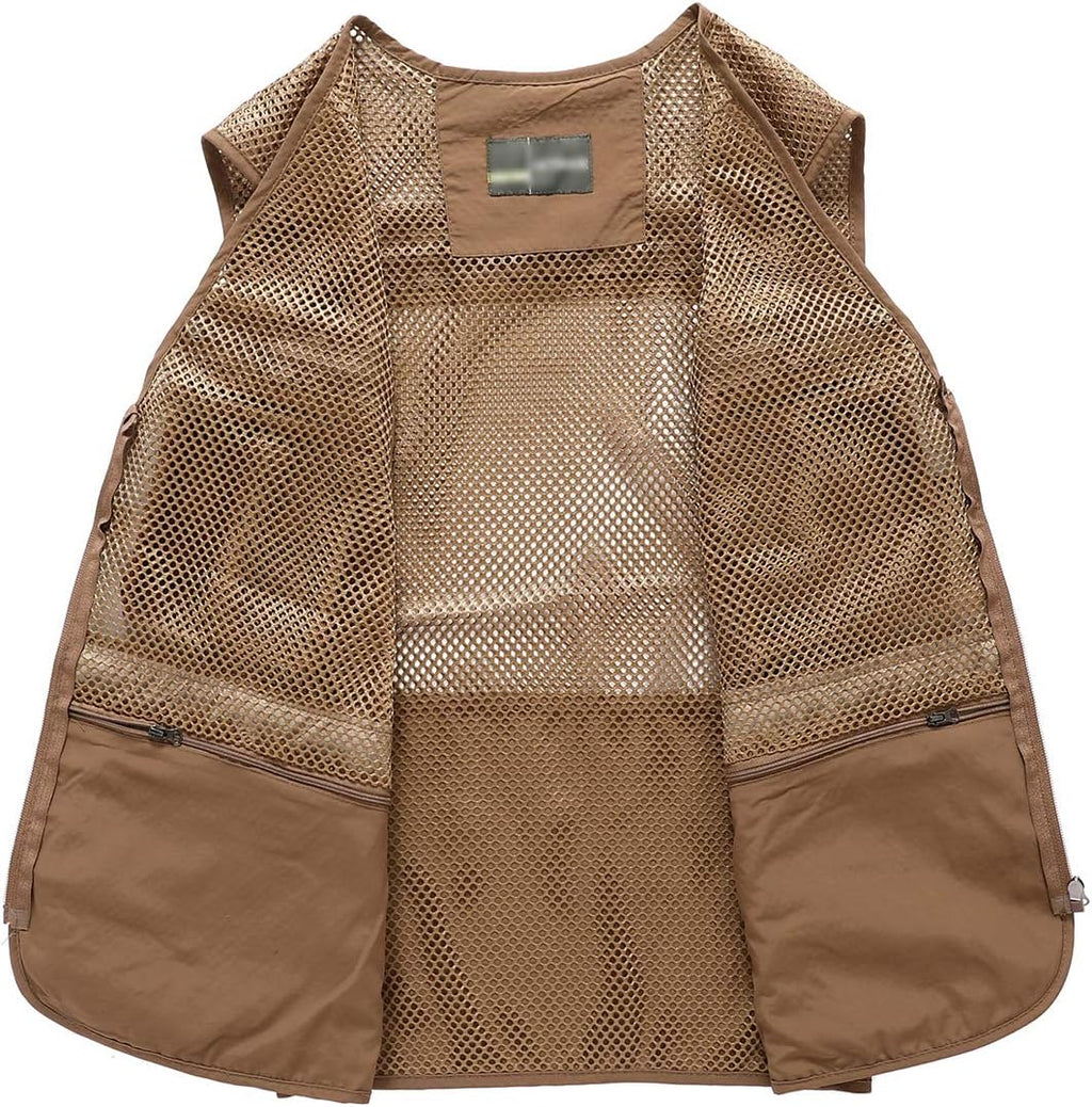 Hbufnha Outdoor Fishing Hunting Vest Multi Pockets Work Cargo Jacket