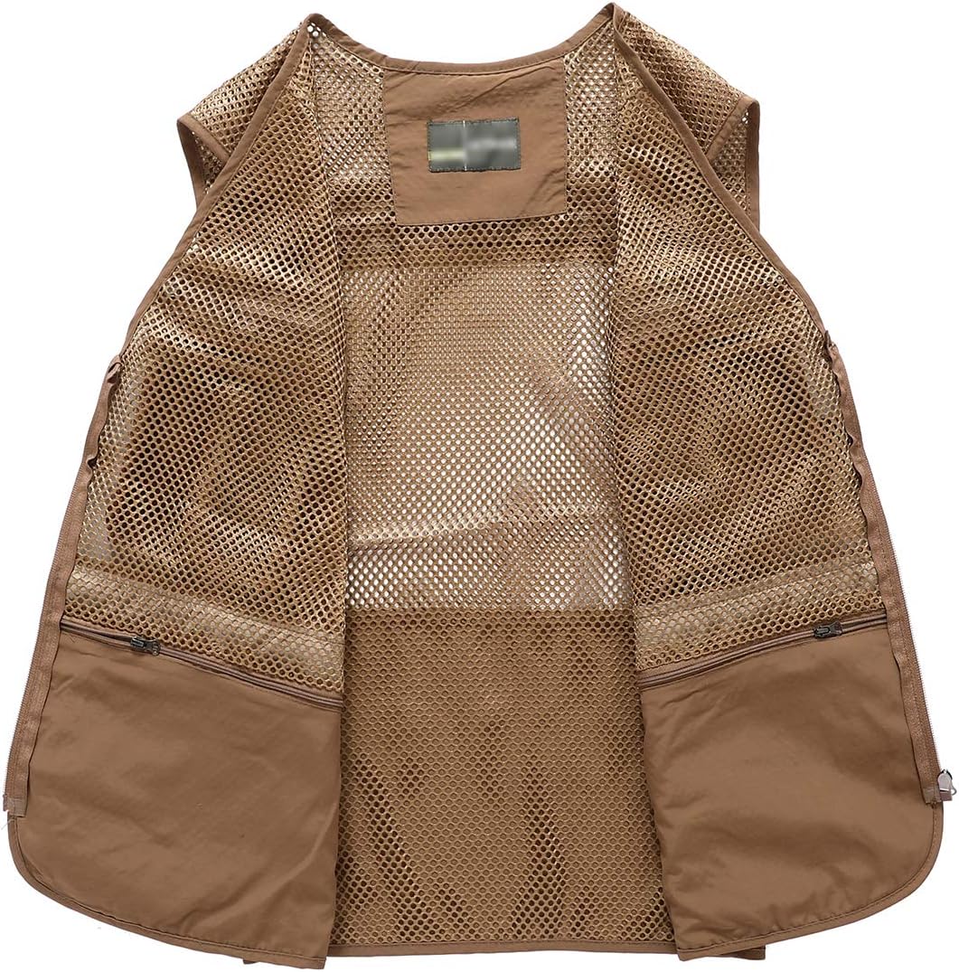 Hbufnha Outdoor Fishing Hunting Vest Multi Pockets Work Cargo Jacket