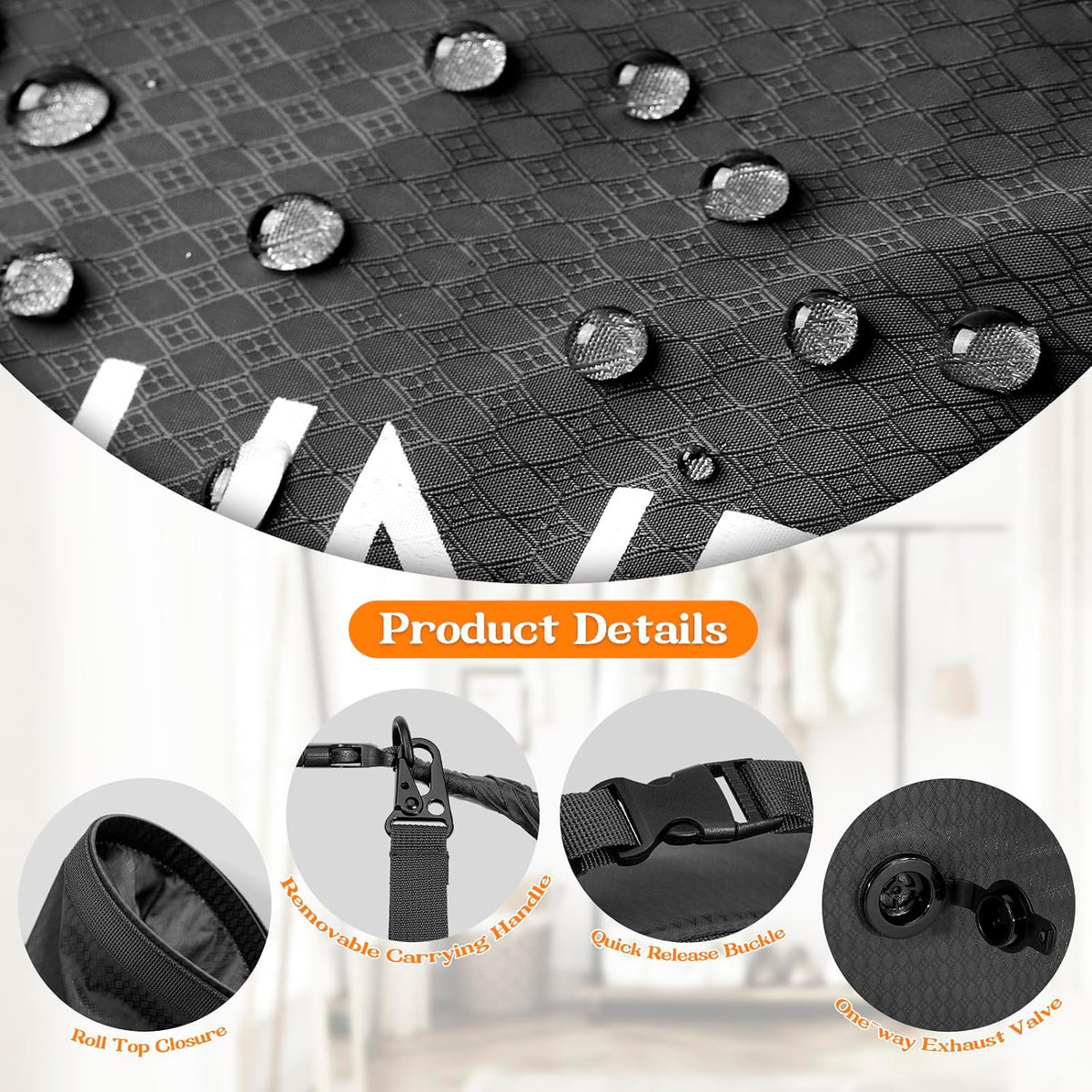 Compression Laundry Bag for Travel, Dirty Clothes Travel Laundry Bag