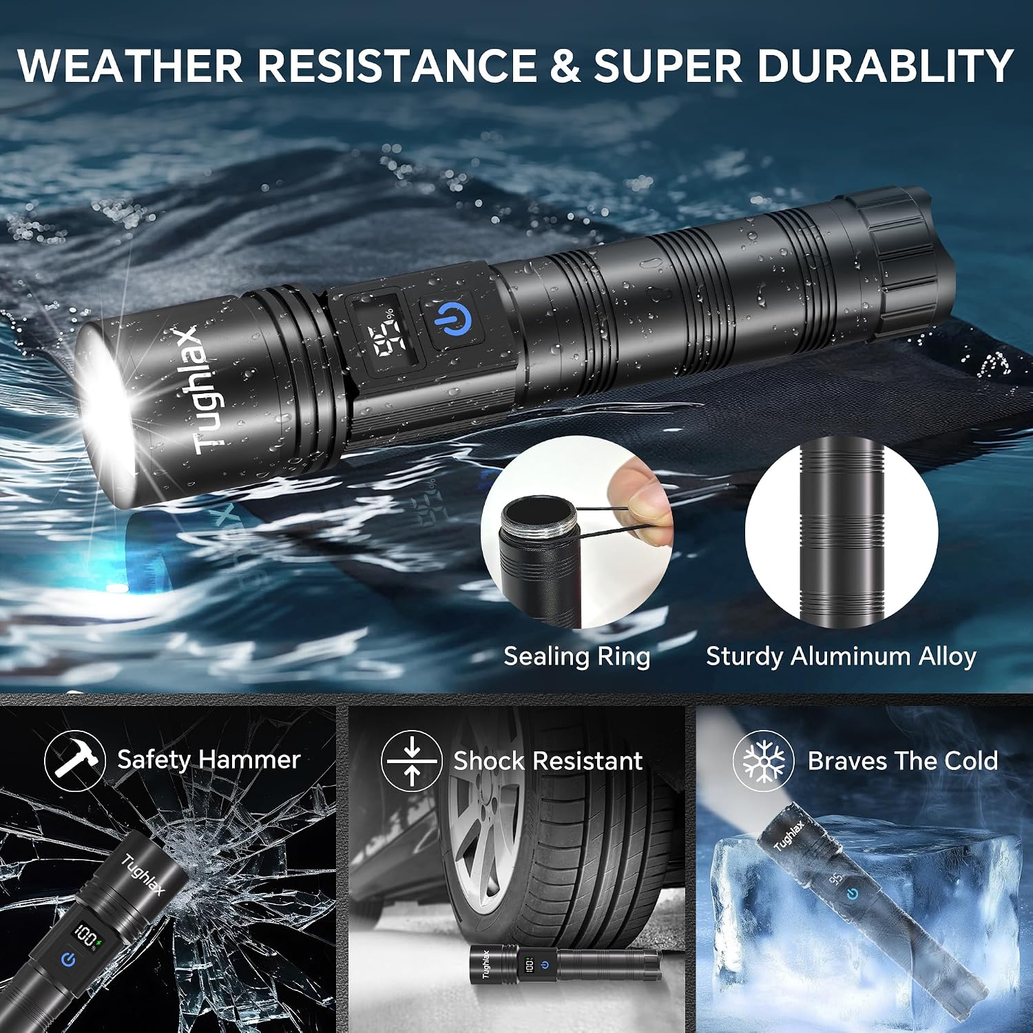 Rechargeable Flashlights Super Bright LED Flash Light 3 Pack