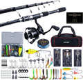 Goture Fishing Rod and Reel Combo, Red Telescopic Fishing Pole with Full Starter Kit & Carrier Bag, Portable 24T Travel Spinning Rod for Bass Trout, Freshwater Beginners Gift