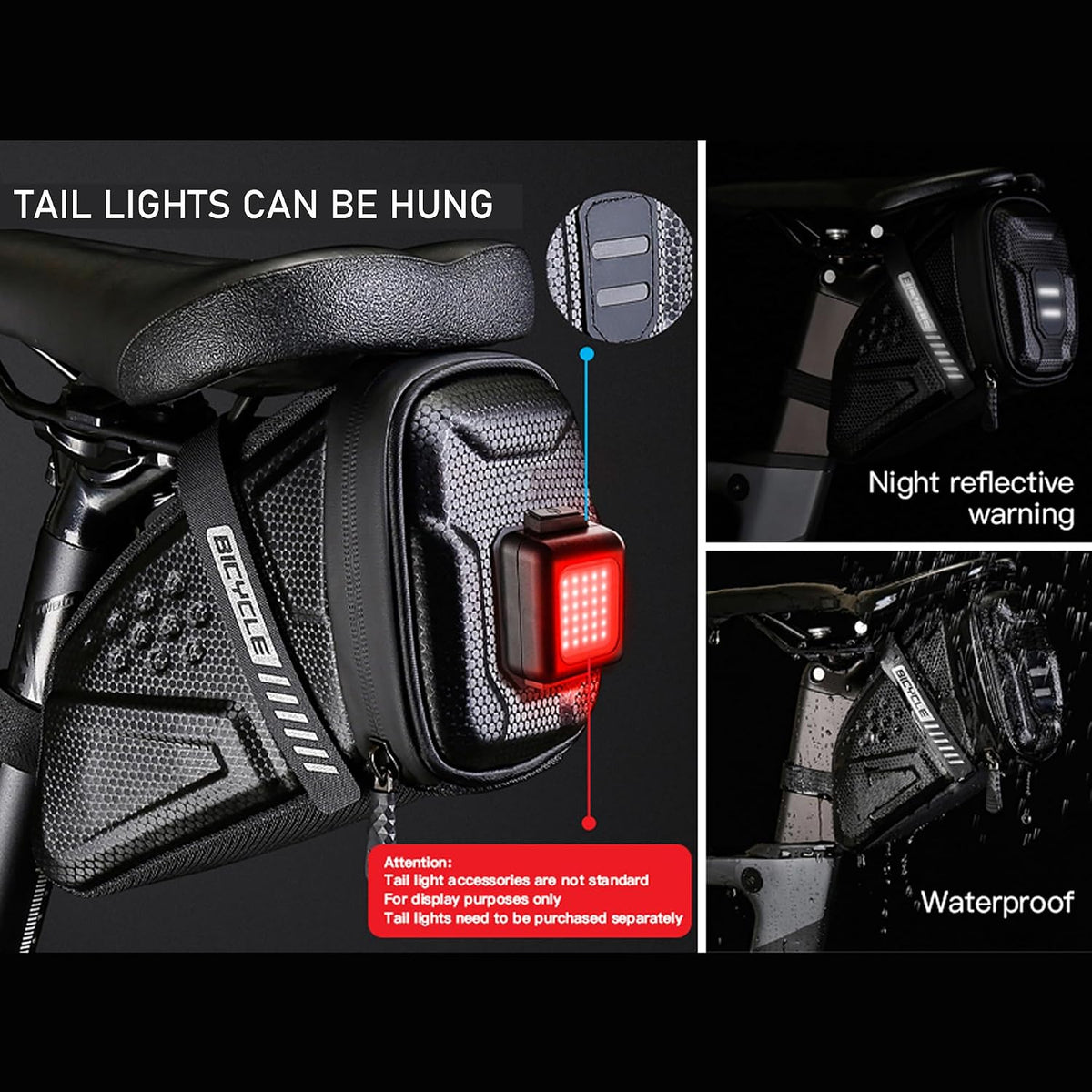 bike saddle bag,EVA hard shell waterproof bike bag, Bike seat bag