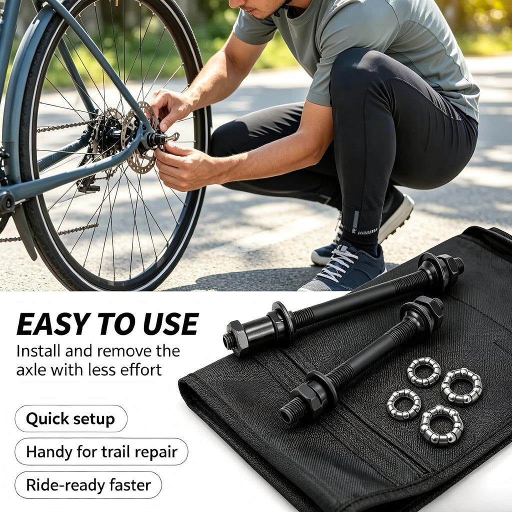 Bicycle Axle Bearing Kit, Solid Axle Replacement MTB Front Rear Wheel Hub