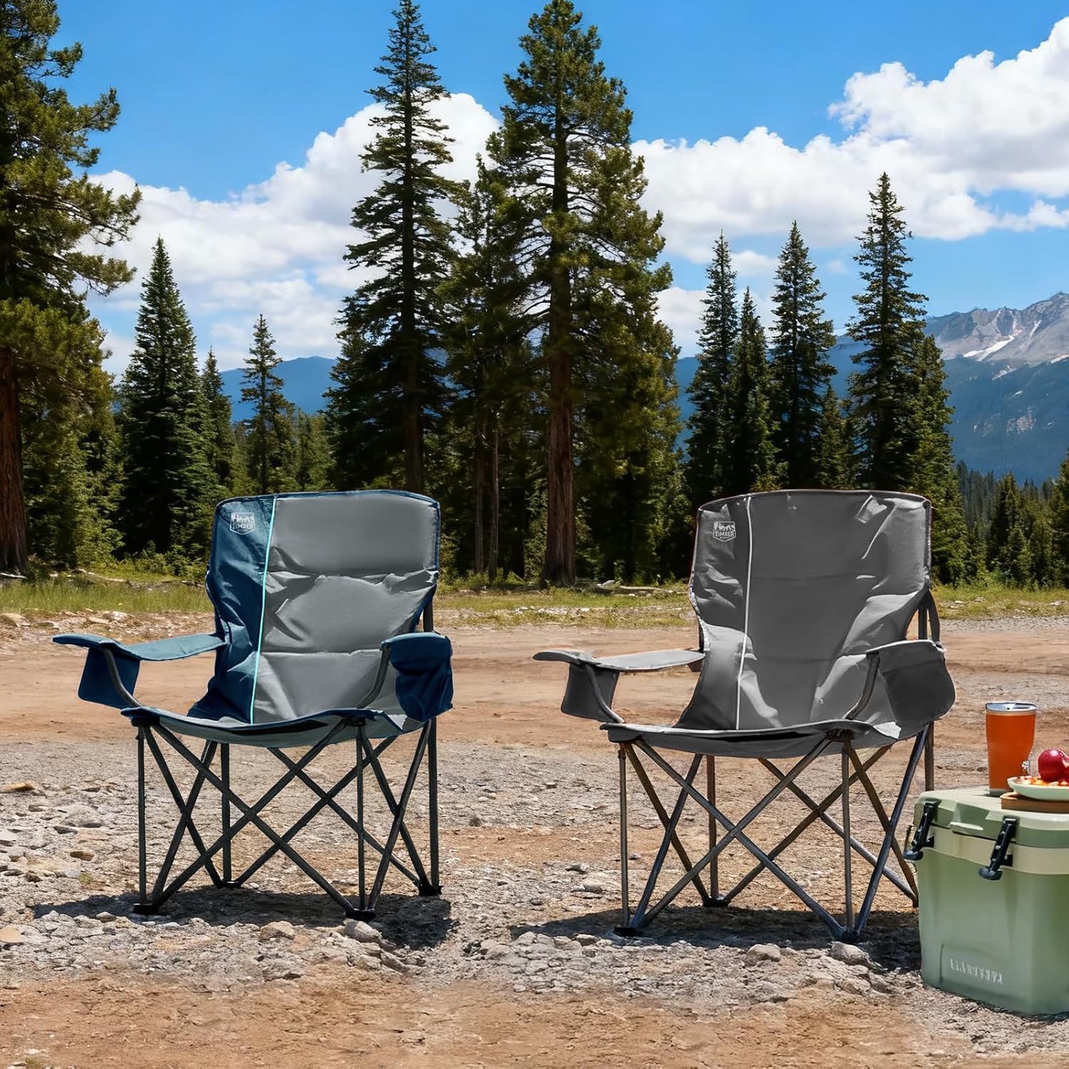 TIMBER RIDGE Oversized Folding Camping Chair for Adults