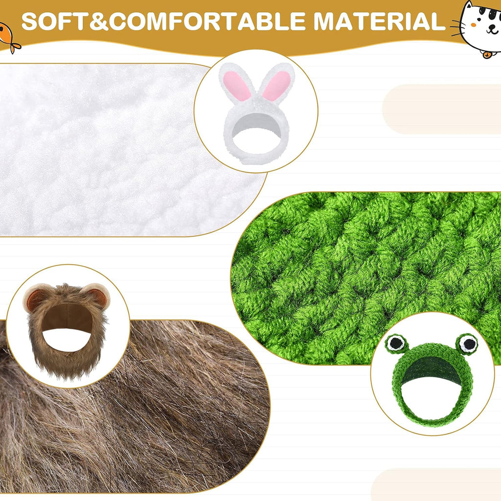 Weewooday 5 Pcs Cat Hat, Lion, Frog, Rabbit, Sunflower, Banana