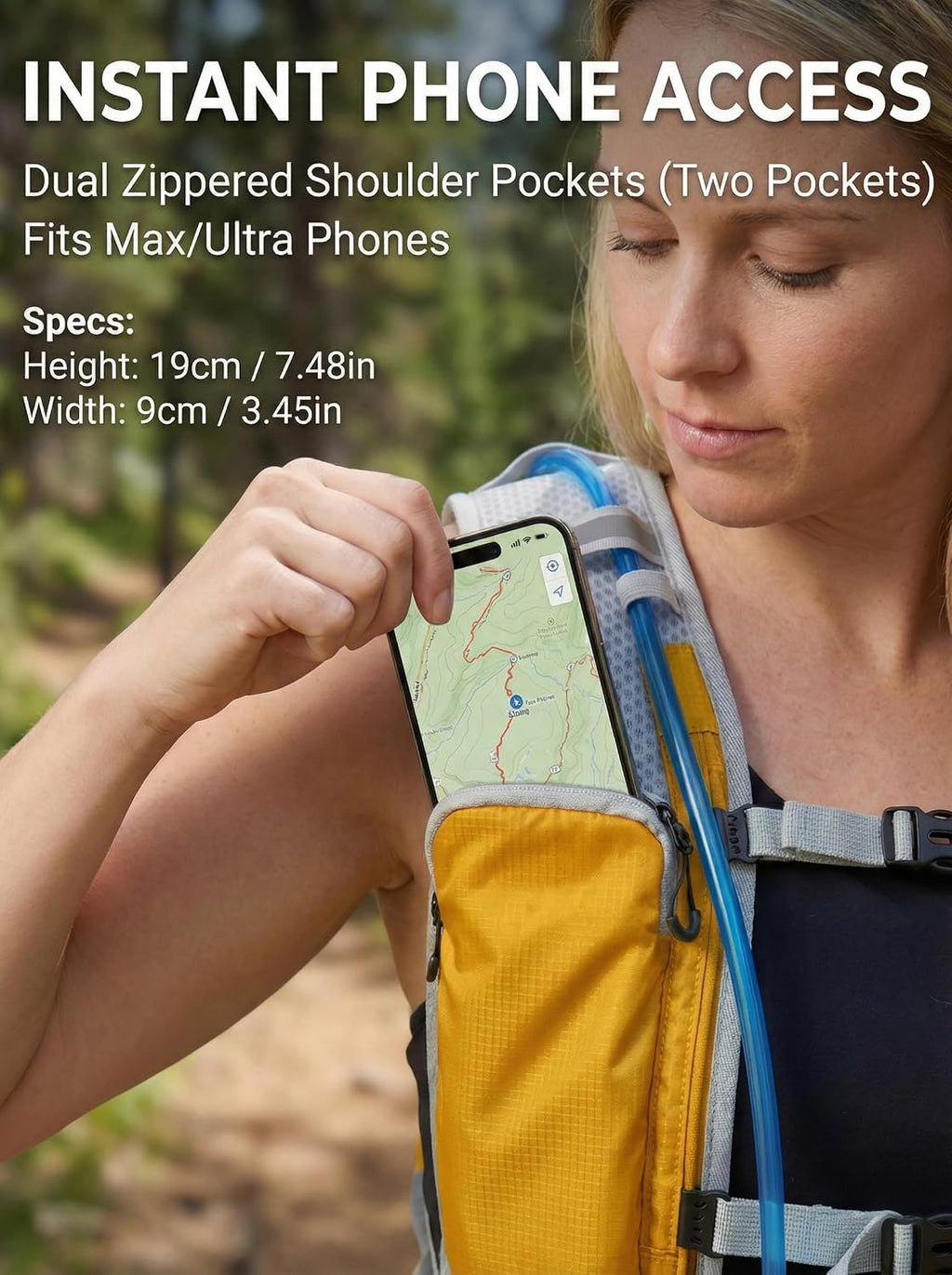 Hydration Hiking Backpack, Water Hiking Backpack, Hydration Backpack with 15l Water Bladder, Runinnng Backpack for Men Women for Cycling Campling