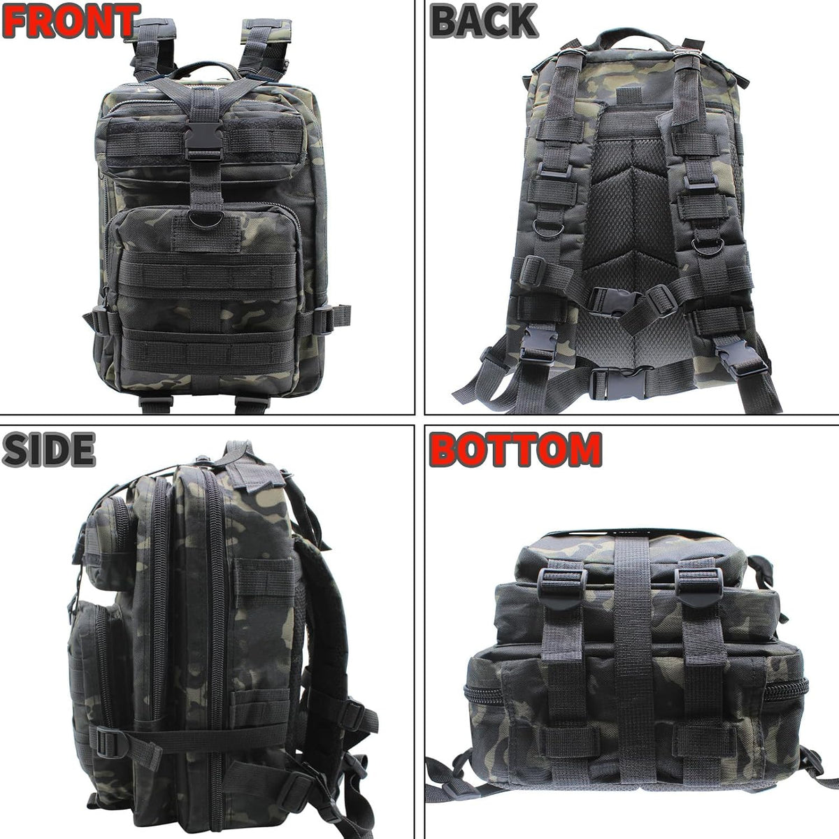 Fishing Tackle Backpack Lightweight Water-Resistant Rod Holder Bag