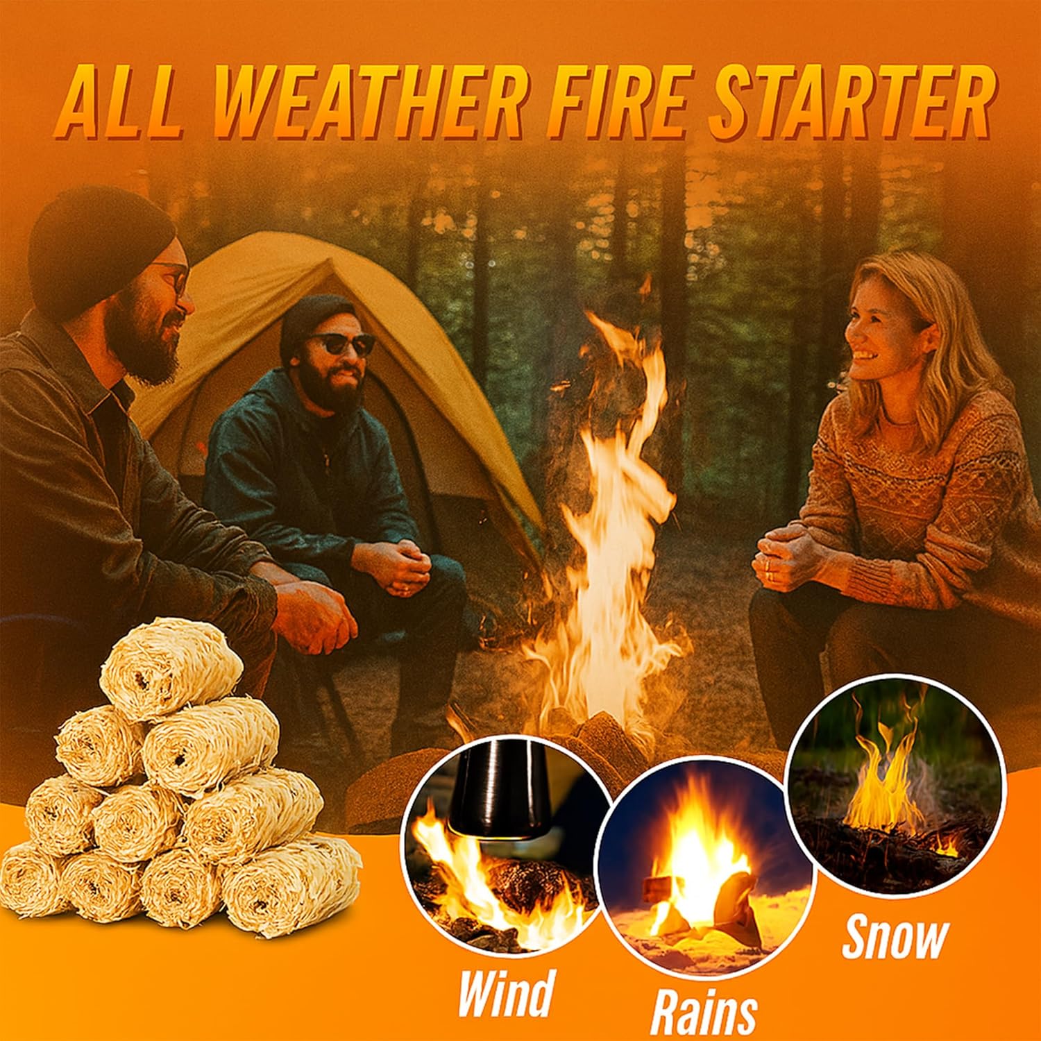 200 PCS Natural Wax & Sawdust Fire Starters