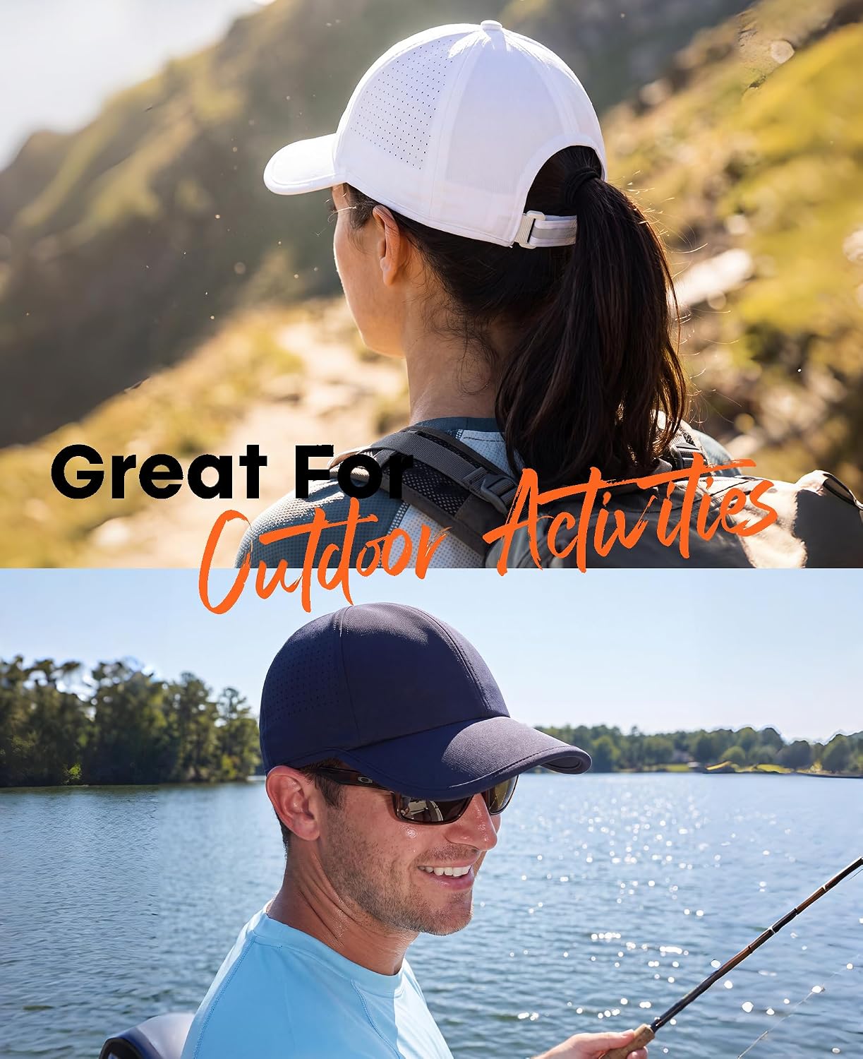 Home Prefer UPF50 Sun Hat for Men Women Reflective Water Repellent Quick Dry Baseball Cap Golf Running Outdoor Sport Hat