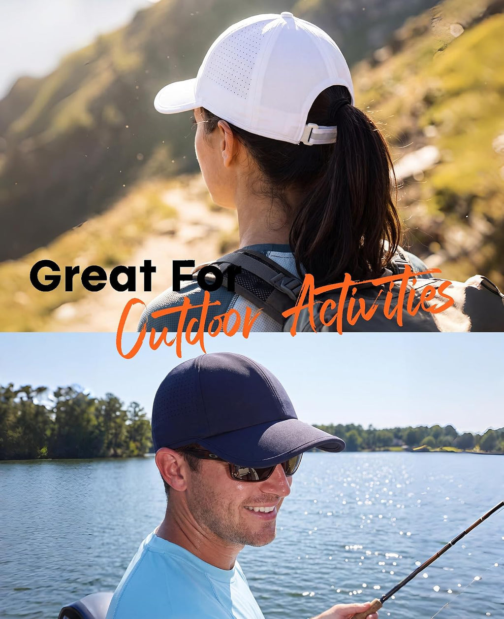 Home Prefer UPF50 Sun Hat for Men Women Reflective Water Repellent Quick Dry Baseball Cap Golf Running Outdoor Sport Hat