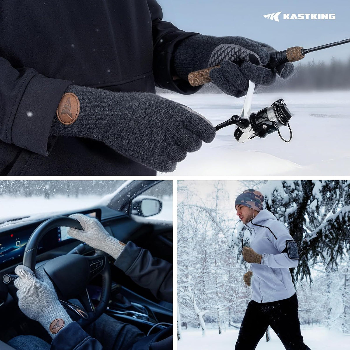 KastKing Bully Wooly Full-Finger Fishing Gloves for Men and Women