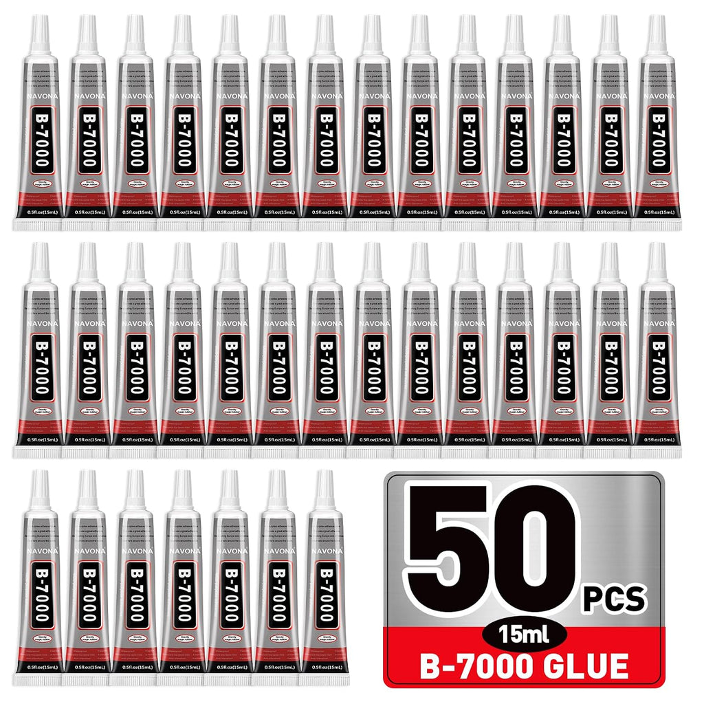 50 PCS 15ml B7000 Rhinestone Glue Clear, Bedazzling Glue for Craft, Jewelry