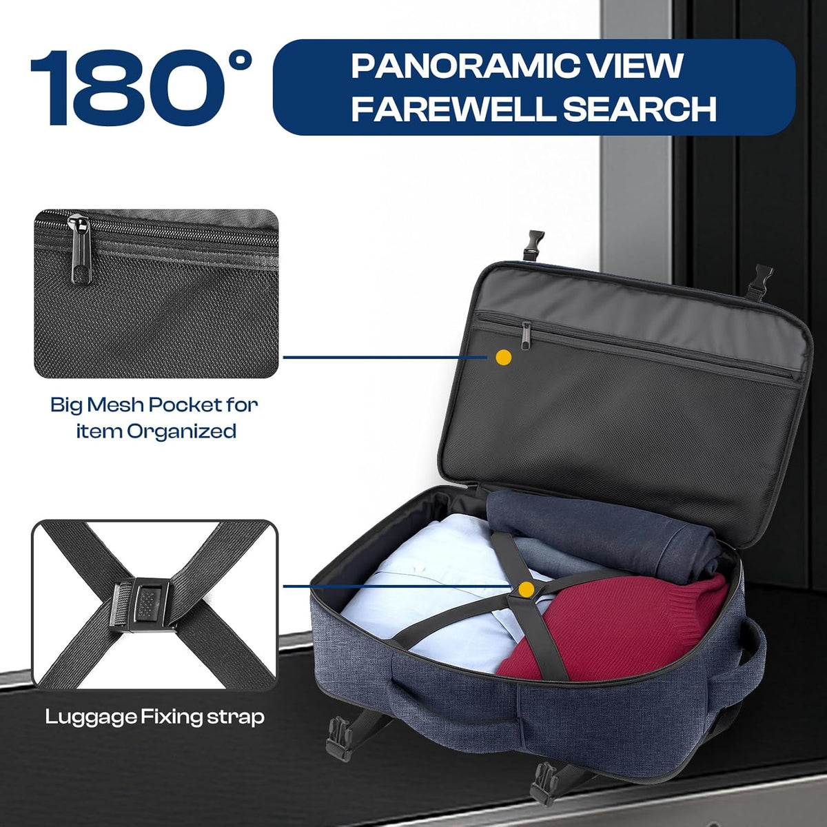 Big Travel Backpack, 40-50L Expandable Large Carry On Backpack