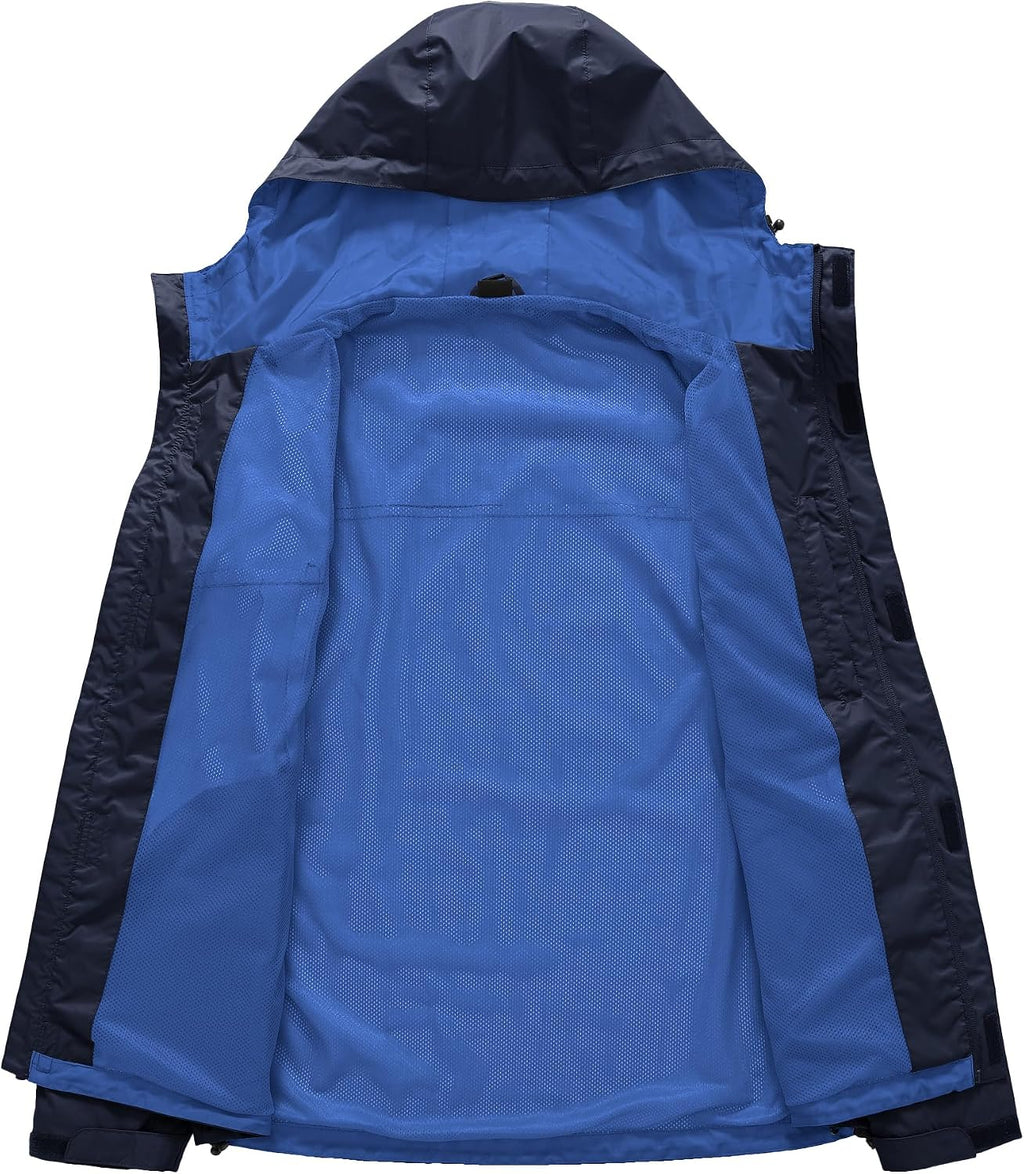 TBMPOY Men's Lightweight Rain Jackets Waterproof Raincoat with Hood