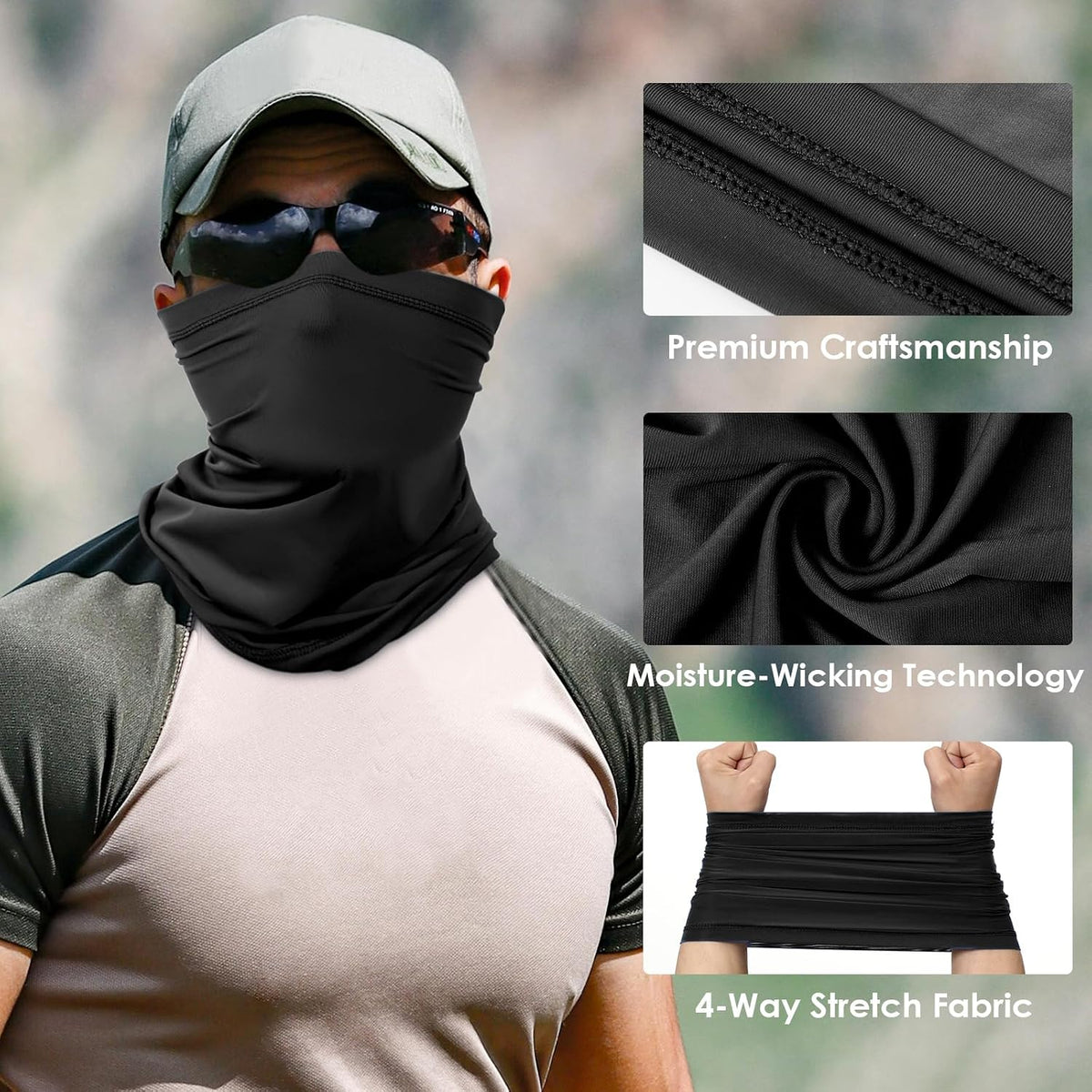 Achiou Cooling Neck Gaiter, UV Protection Face Cover Scarf for Men Women