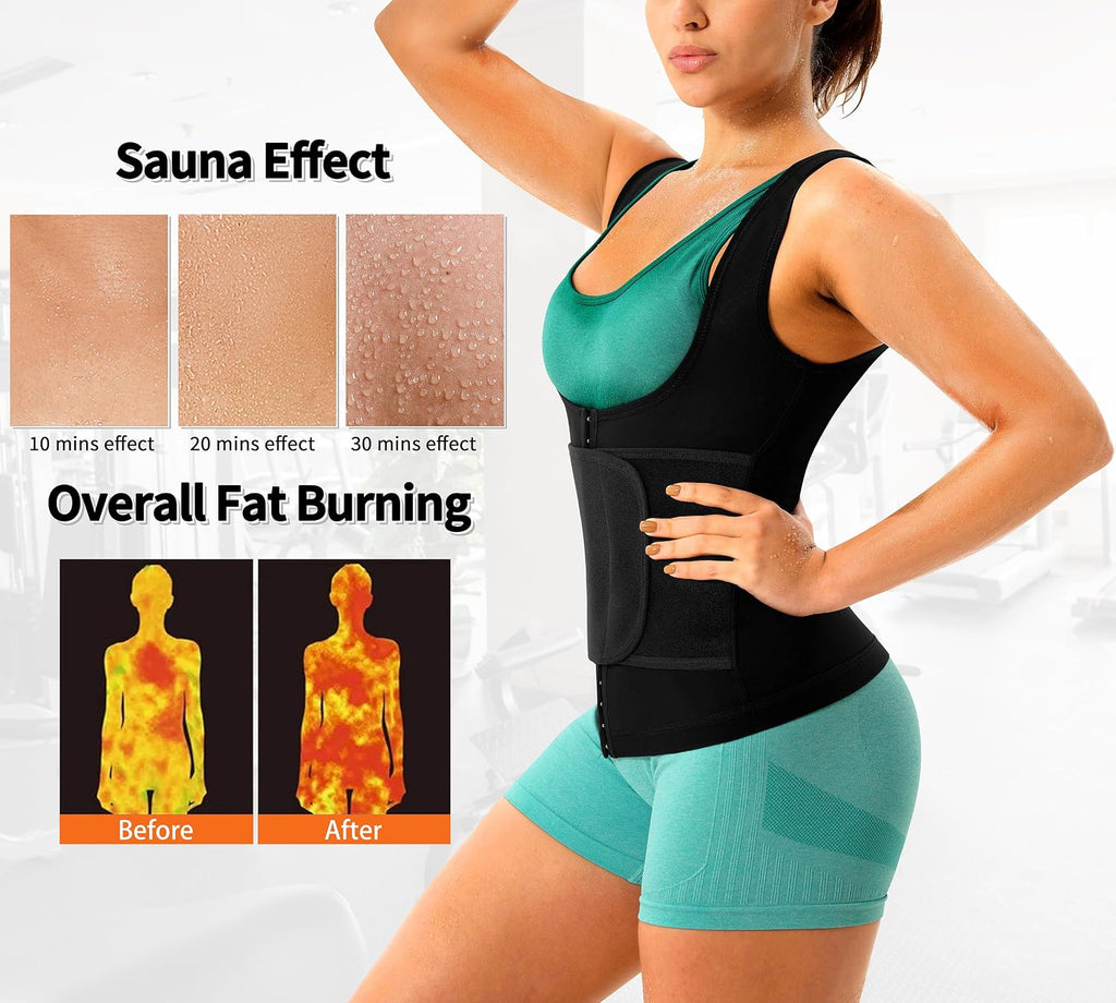 Sauna Suit for Women Sweat Shirt Heat Trapping Tank Top Workout