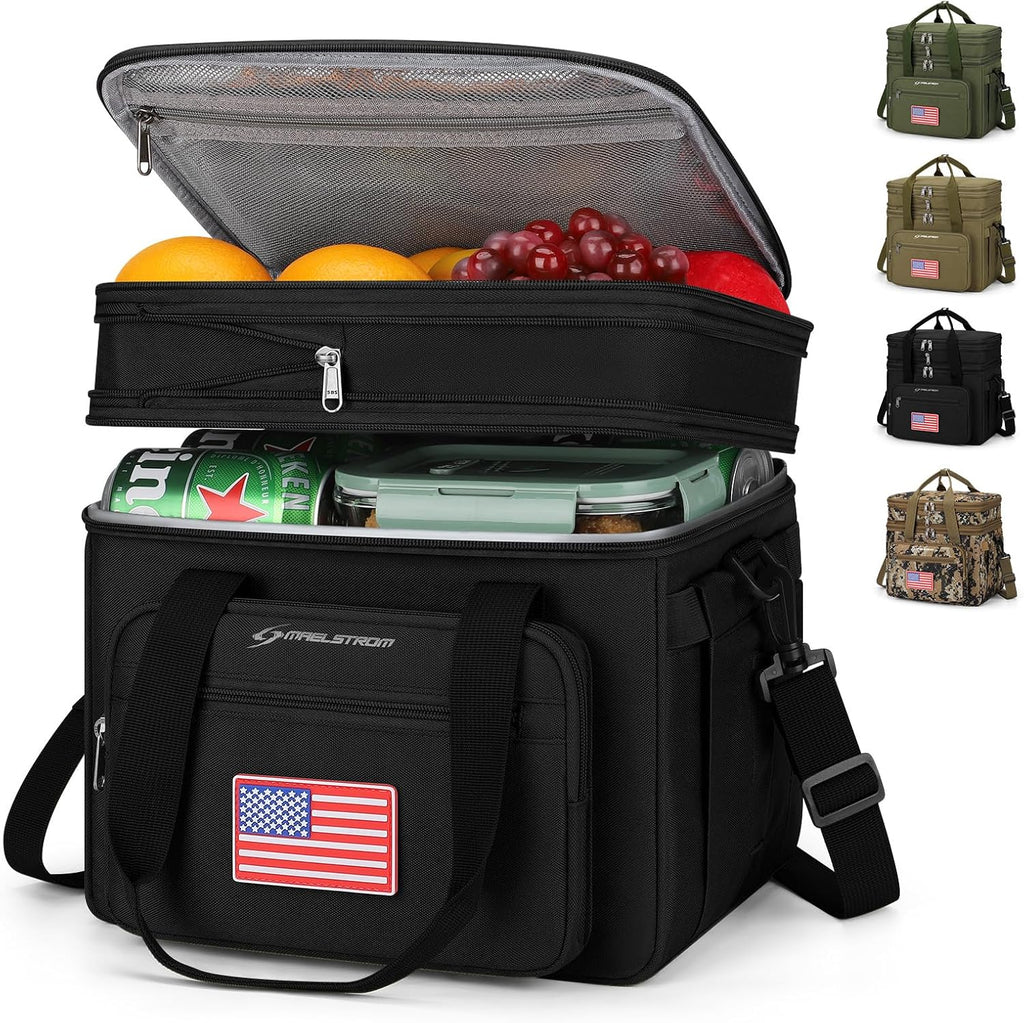 Maelstrom 23L Insulated Lunch Box, Expandable Double Deck Cooler Bag