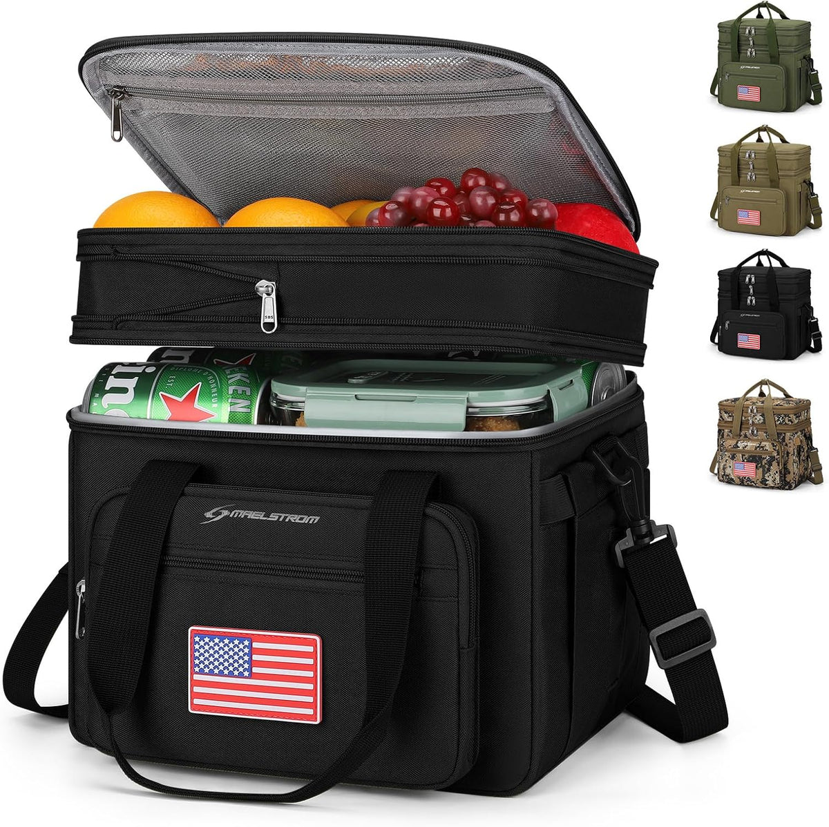 Maelstrom 23L Insulated Lunch Box, Expandable Double Deck Cooler Bag
