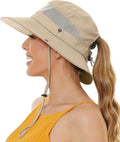 EW East Water Sun Beach Hat for Women, UPF50+ Waterproof with Ponytail Hole
