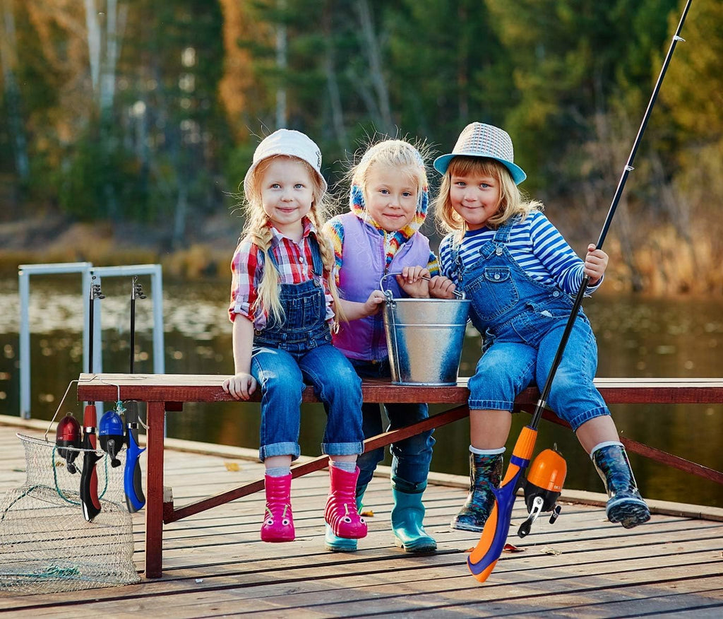 Urban Deco Kids Fishing Pole Set Portable Telescopic Kids Fishing Rod and Reel Combo Kit with Tackle Box for Beginners, Boys,Girls,Youth,Children