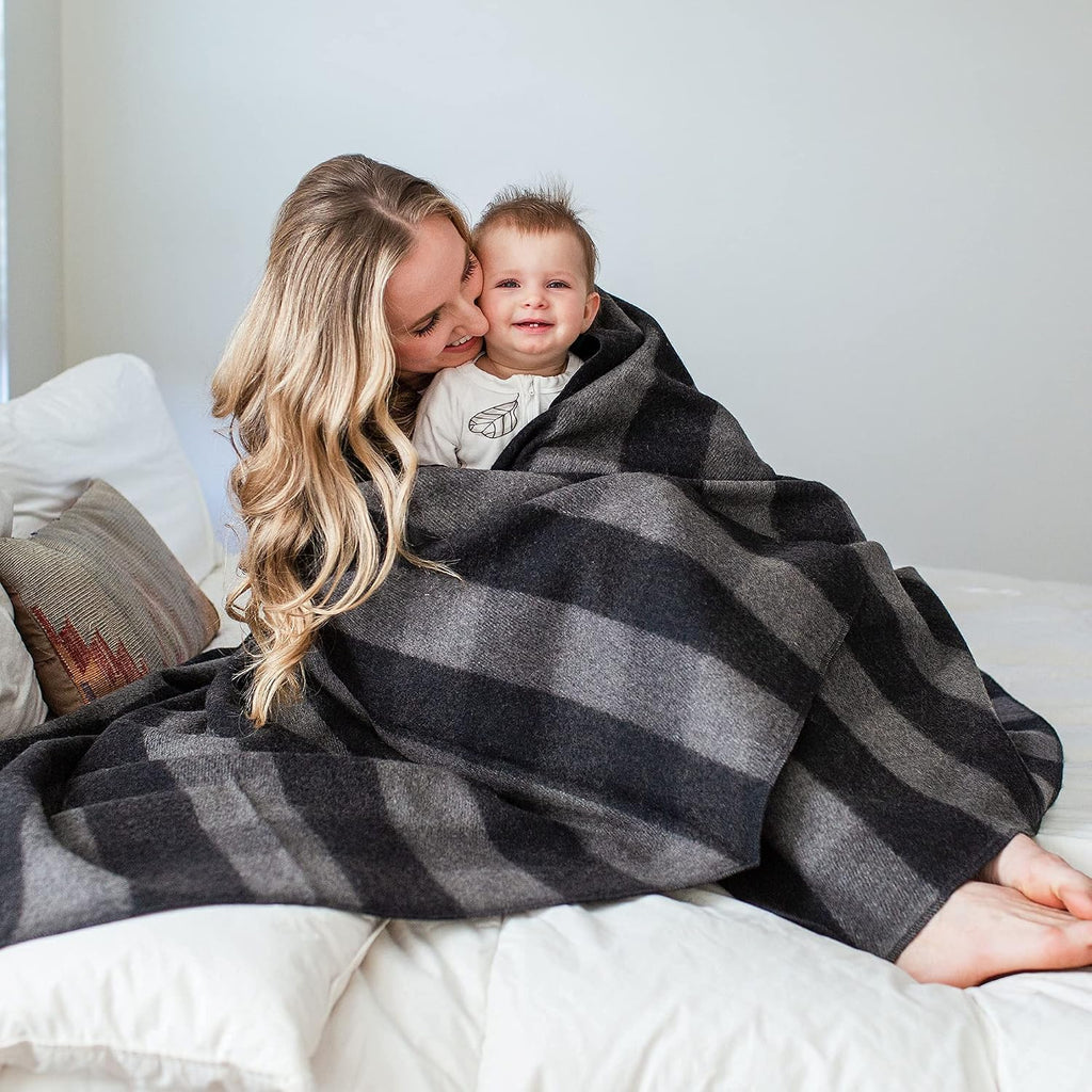 Arcturus Backwoods Wool Blanket - 4.5lbs, Warm, Heavy, Washable, Large | Great for Camping, Outdoors, Survival & Emergency Kits (Gray Buffalo)