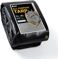 GUARD SHIELD Extreme Heavy Duty Black Poly Tarp 12x20 Feet Cover Waterproof Tarps 20mil Thick UV and Tear Resistant Tarpaulin
