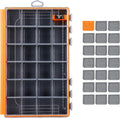 RUNCL Fishing Tackle Box - 360° Waterproof Tackle Trays, 3700 Fishing Tackle Box Organizer with Adjustable Dividers for Jigs Lures, Orange, 1 Pack