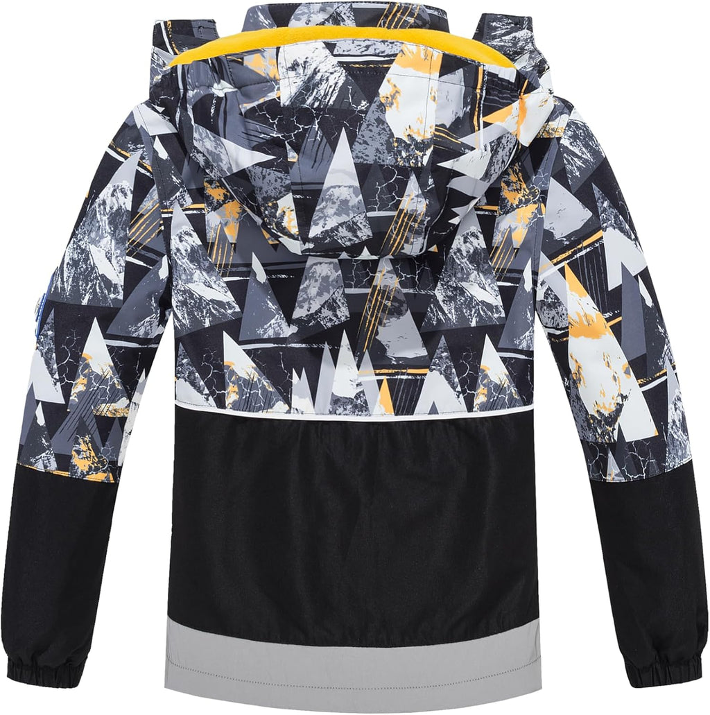 MGEOY Kids Rain Jacket, Waterproof Lightweight Hooded Windbreaker for Boys Girls 4-16Y
