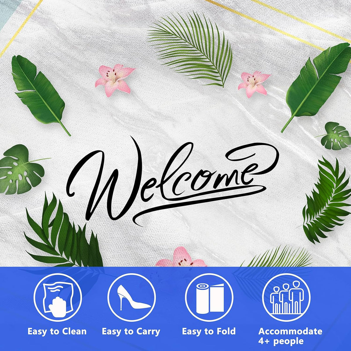 DanCoom Picnic Blanket, Foldable Waterproof Sand Mat, Extra Large Picnic Blanket Outdoor Picnic Mat Beach Blanket for Park Grass Camping Hiking Travel Family Concerts