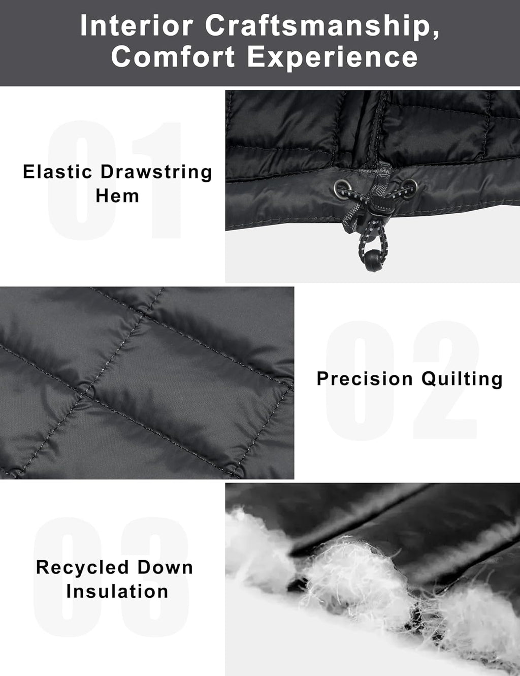 Little Donkey Andy Men's Puffer Vest, Lightweight Warm Sleeveless Jacket for Hiking Travel Golf