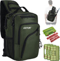 Goture Green Tactical Fishing Bag with 3 Trays,1680D Fishing Backpack