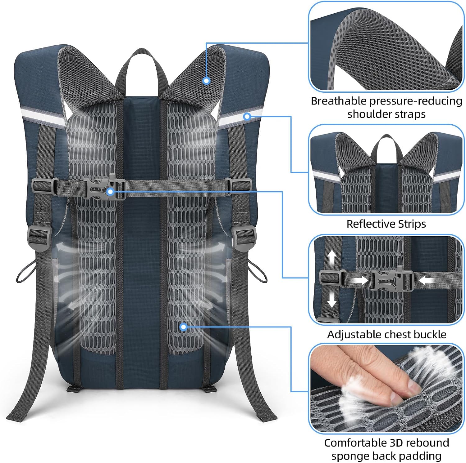 RealCool 20L Lightweight Hiking Backpack, Waterproof Daypack for Camping