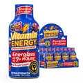 Vitamin Energy Acai Pomegranate Extra Strength Energy Shot, 12 Pack - Up to 7 Hrs, 260mg Natural Caffeine, Zero Sugar - B12 11,000% DV + B6 2,118% DV + Taurine 1,500mg, 1.93 fl oz, Keto Vegan