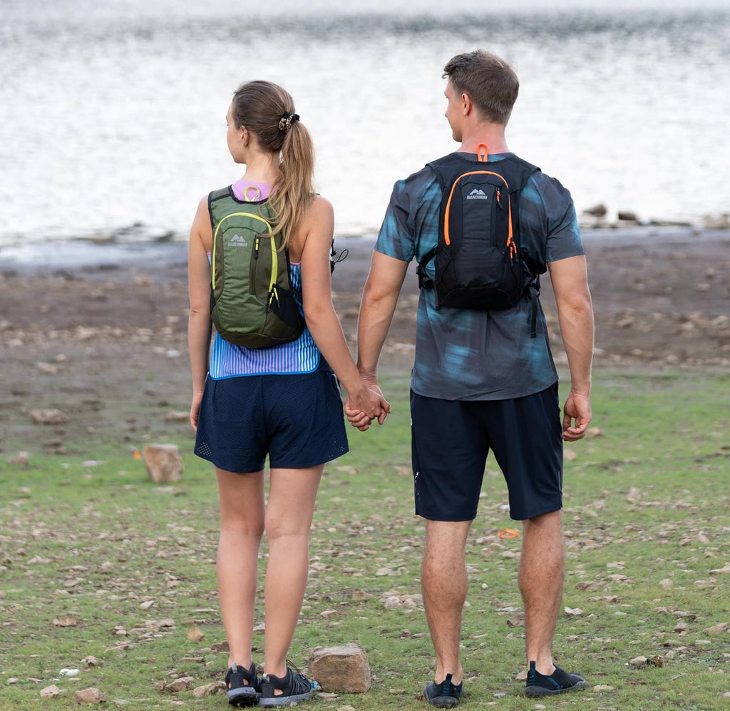 MARCHWAY Lightweight Hydration Backpack with Vest Style Straps & 2.5L TPU Water Bladder, Versatile Sleek Multi-Pocket Pack for Hiking, Cycling, Running, Backpacking, Travel