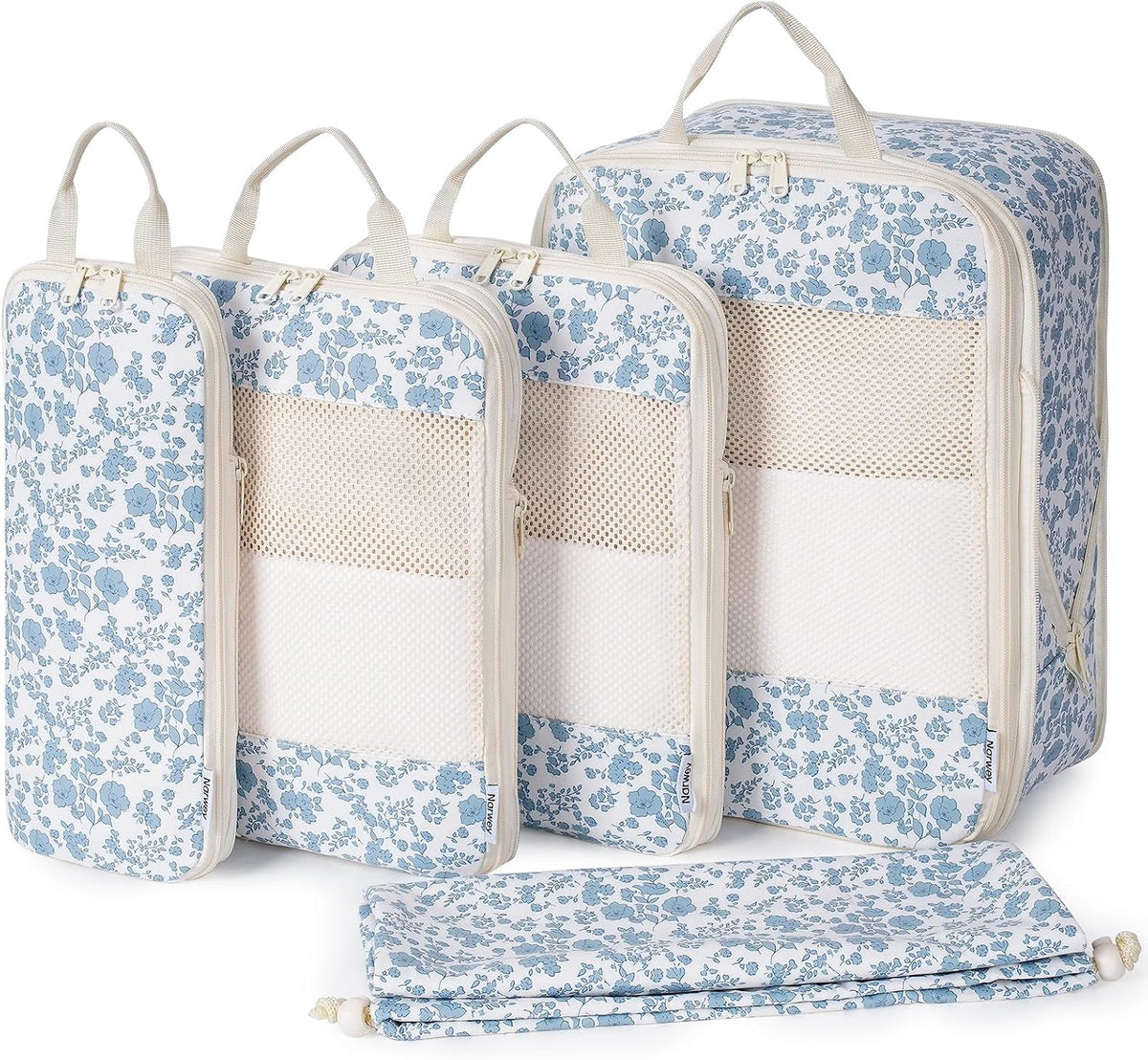 Narwey Compression Packing Cubes for Travel, Cute Luggage Organizer Bags