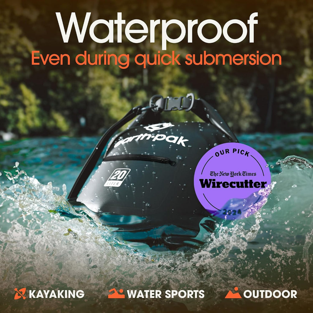 Earth Pak Waterproof Dry Bag - Roll Top Waterproof Backpack Sack Keeps Gear Dry for Kayak with Waterproof Phone Case