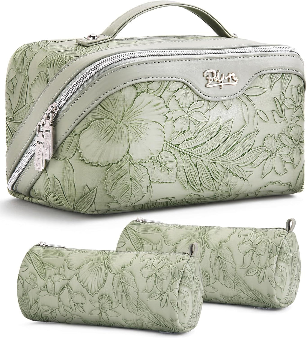 BOYATU Travel Makeup Bags Cosmetic Organizer Bag: 3-Set Make up Bag