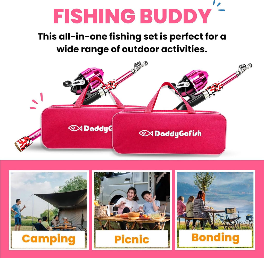 Kids Fishing Pole for Boys, Girls & Youth Age, Toddler Fishing Pole Set Kit